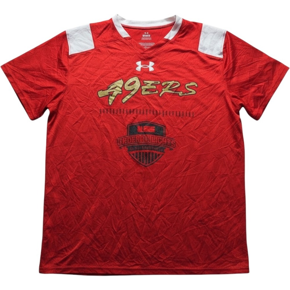 Under Armour Jersey Mens Medium Red 49ers Under The Lights Flag Football
